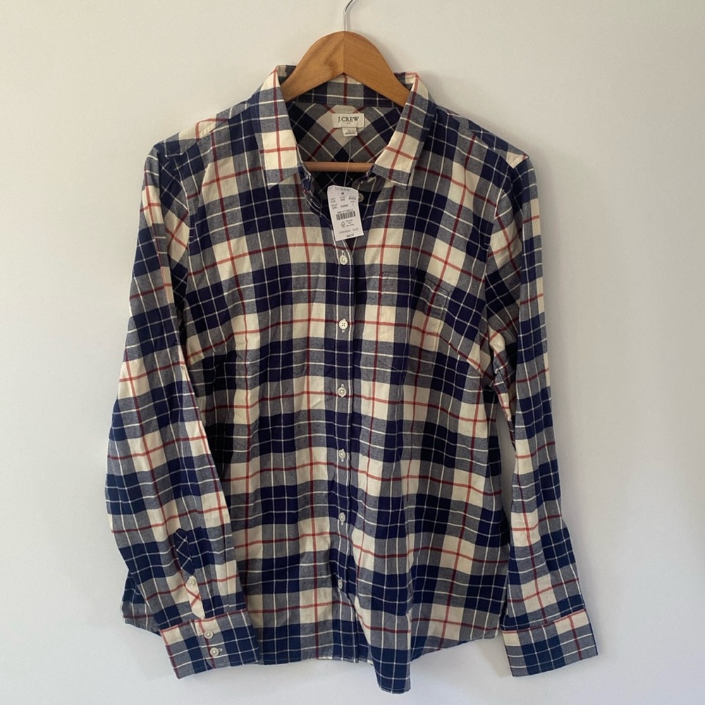 Women J Crew Flannel Shirt